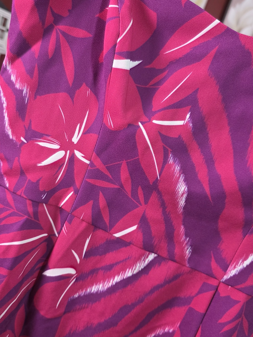 French Connection Tropical Print Mini Dress Pink Purple Strappy‎ NWT - Picture 4 of 9